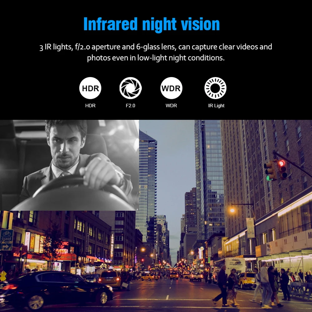 4 Inch IPS Touch Screen Car DVR 170 Degree Night Vision Video Recorder Circle Recording Auto Camera Dashcam