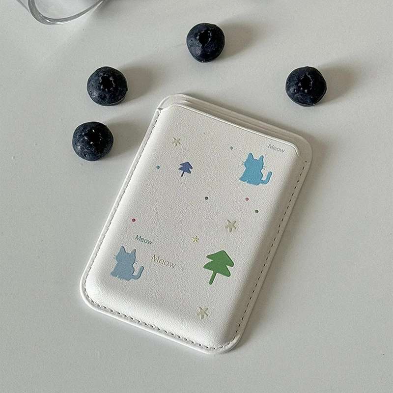 Magnetic Card Bag Phone Case Wallet For Leather Card Bag Iphone 14 13 12 Pro Max Plus XR XS MAX Back Sticker Card Holder