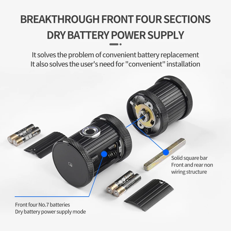 Modern Round Electronic Lock Small Fingerprint Smart Door Lock with RFID Card Family High Security Knob Lock