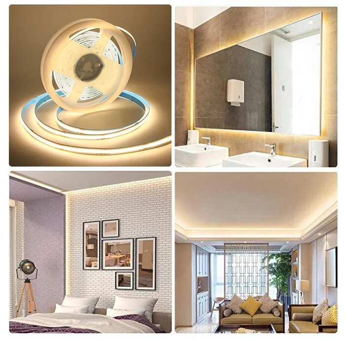 VST 5mm 8mm DC 12V Cob Led Strip RGB 8w 5mm 110v 220v 24v 3000k 4000K 6000K Rgbw Waterproof Flexible Length COB LED Strip