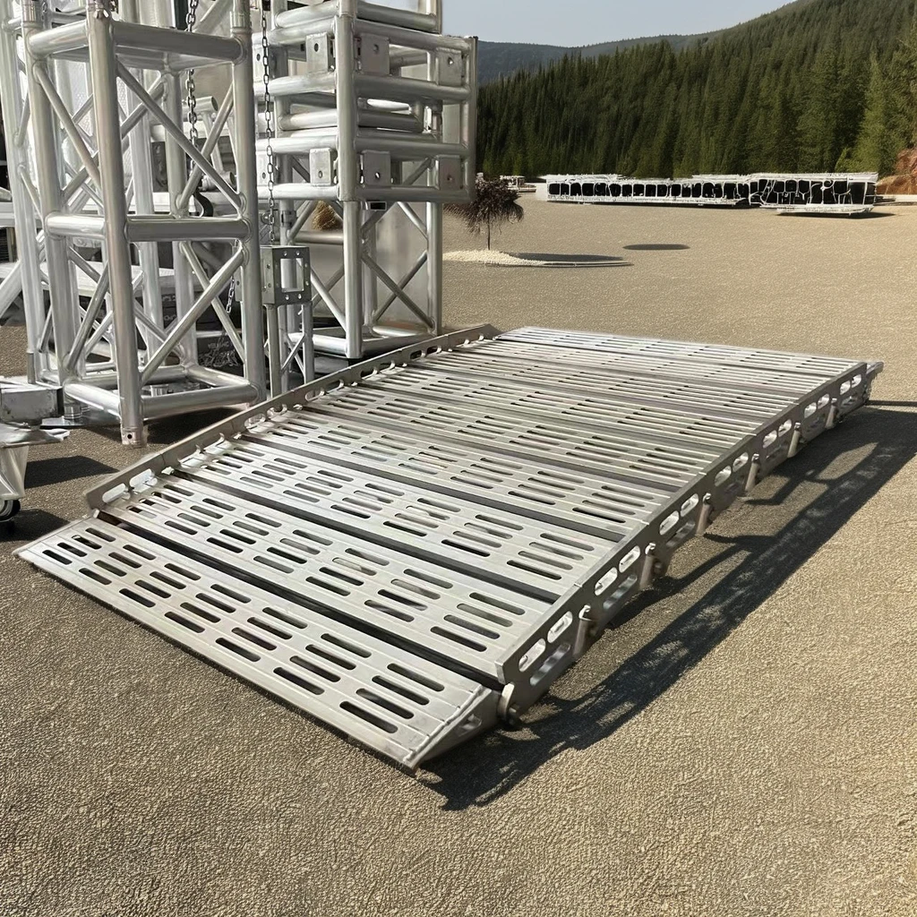 Customized Durable Heavy Duty Aluminum Folding Ladder TU-V Certified Stages for Loading and Unloading Heavy Duty Ramp