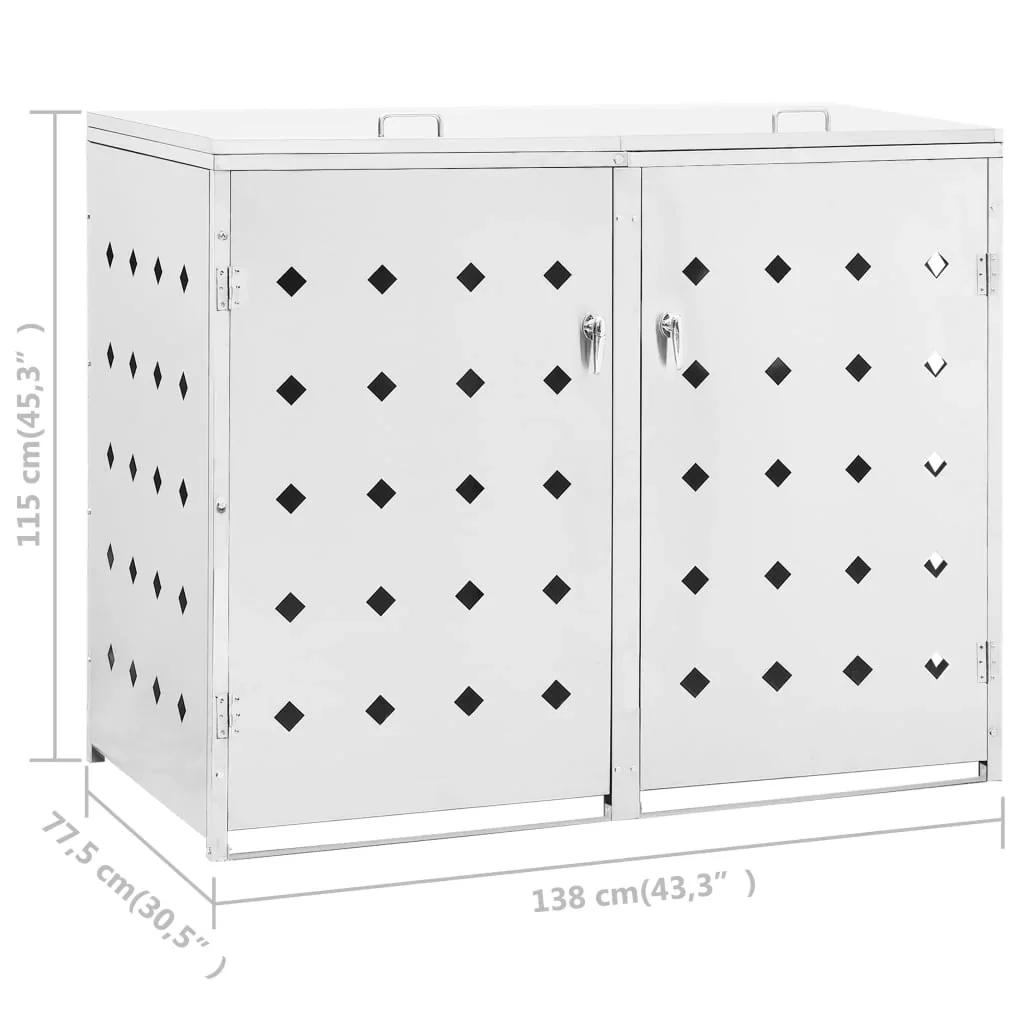 Backyard lockable design metal waste garage trash bin