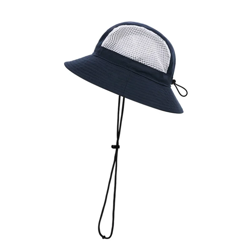 High Quality Fashion Travel Outdoor Sun Cap String Bucket Hat Training Bucket Mesh Hat