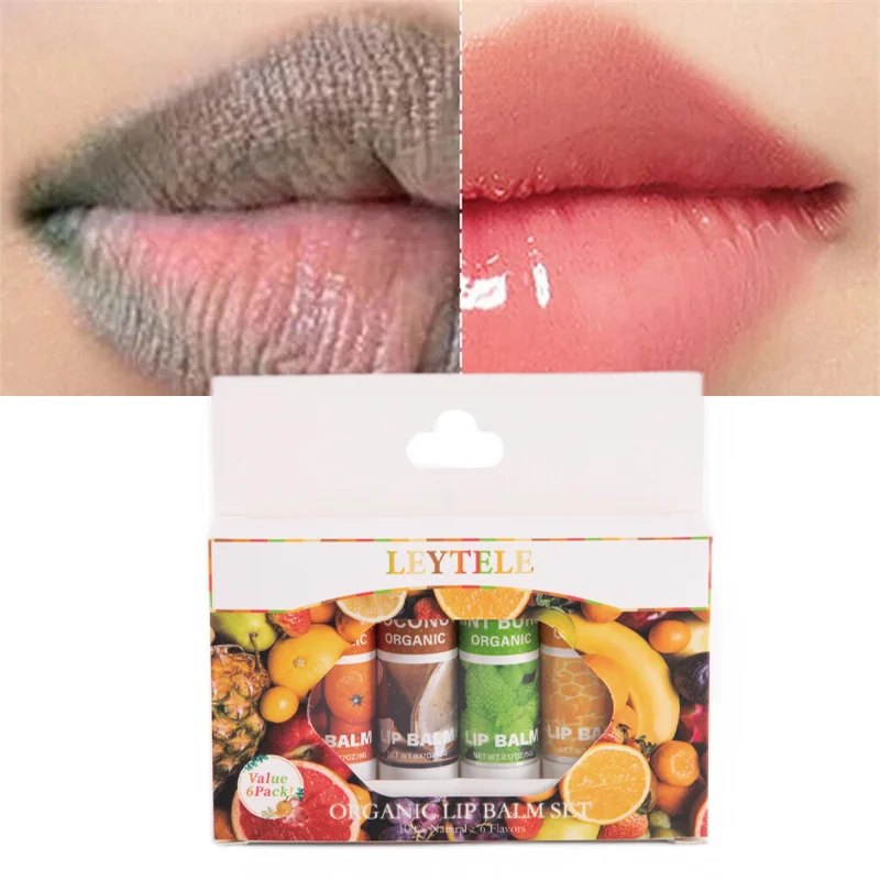 Hot selling Private Label Customize high quality moist variate delicacy easy to use short fruity lip balm night 6-piece pack