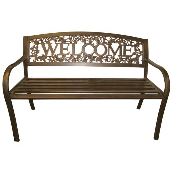 2022 hot sale high quality modern and elegant metal iron bench for outdoor garden furniture