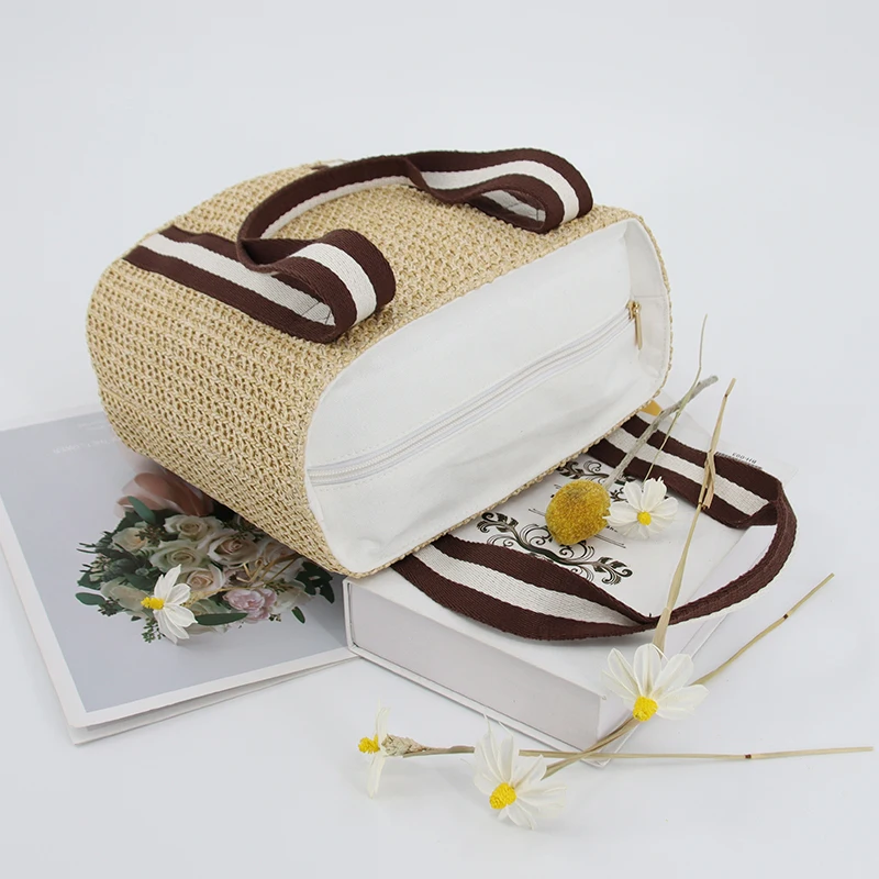 New Collection Custom Summer Beach Bag Eco PP Straw Tote Bag Recycled Jute Shopping Bag