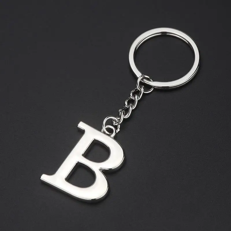 Keychain Initial Letter Key Chain Silver for Men Women Personalized Alphabet Monogram letter Keychain for Car key chain letters