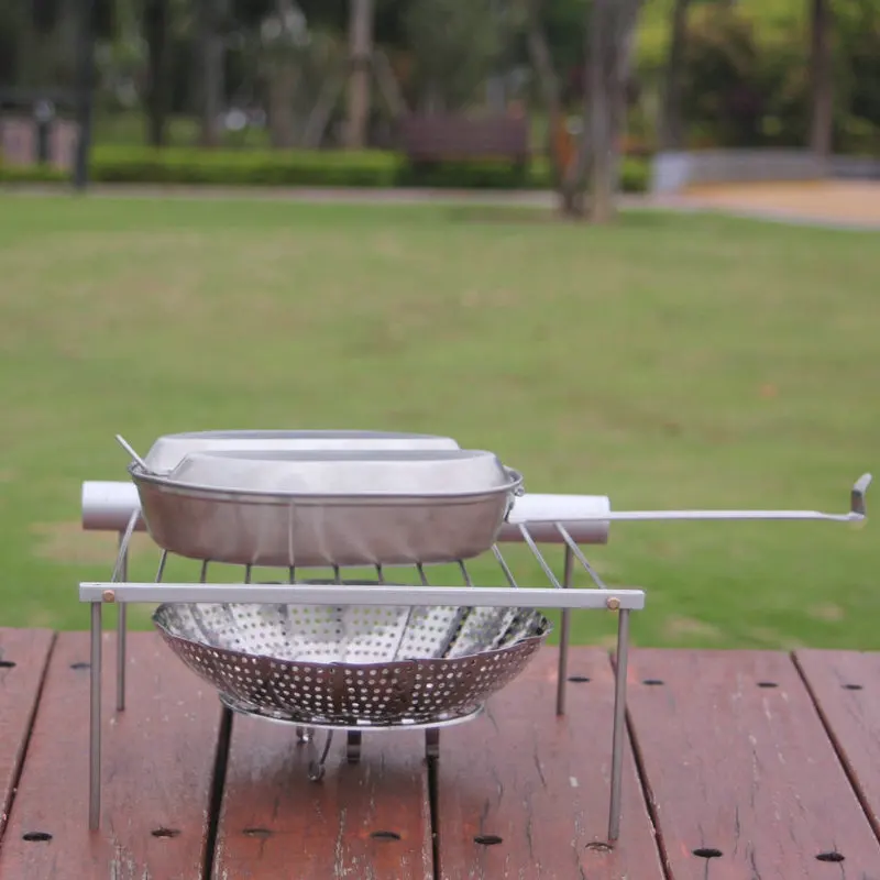 Outdoor Camping Stainless Round Tube Folding Portable Bbq Grill