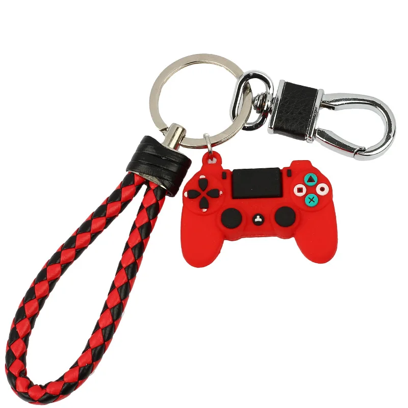 Soft rubber cartoon small mini game console keychain control lever handle book bag car pendant