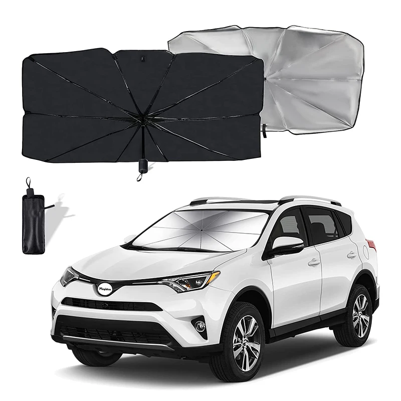 Car Umbrella Tents Portable Nylon Sunshade Cover Uv Resistant Foldable Windshield Car Umbrella For Automobile Internal