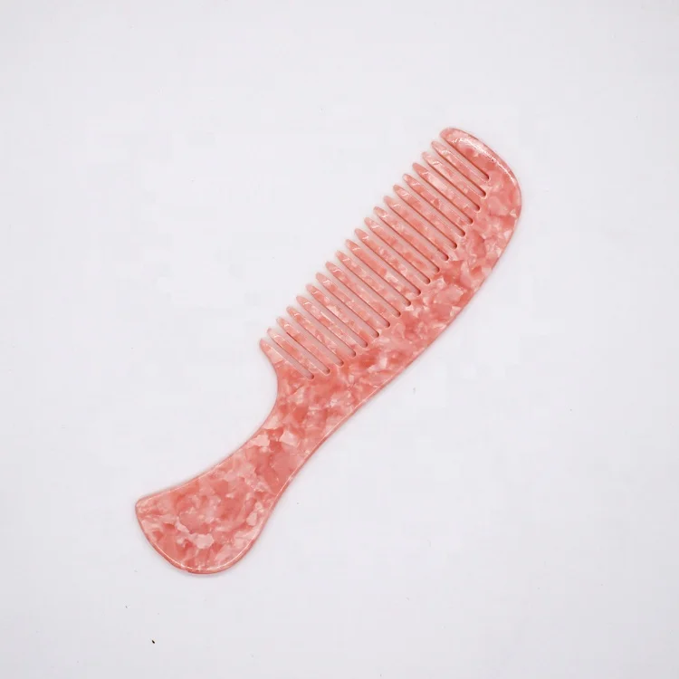 High quality worth buy hair combs pink acetate hair comb with the handle