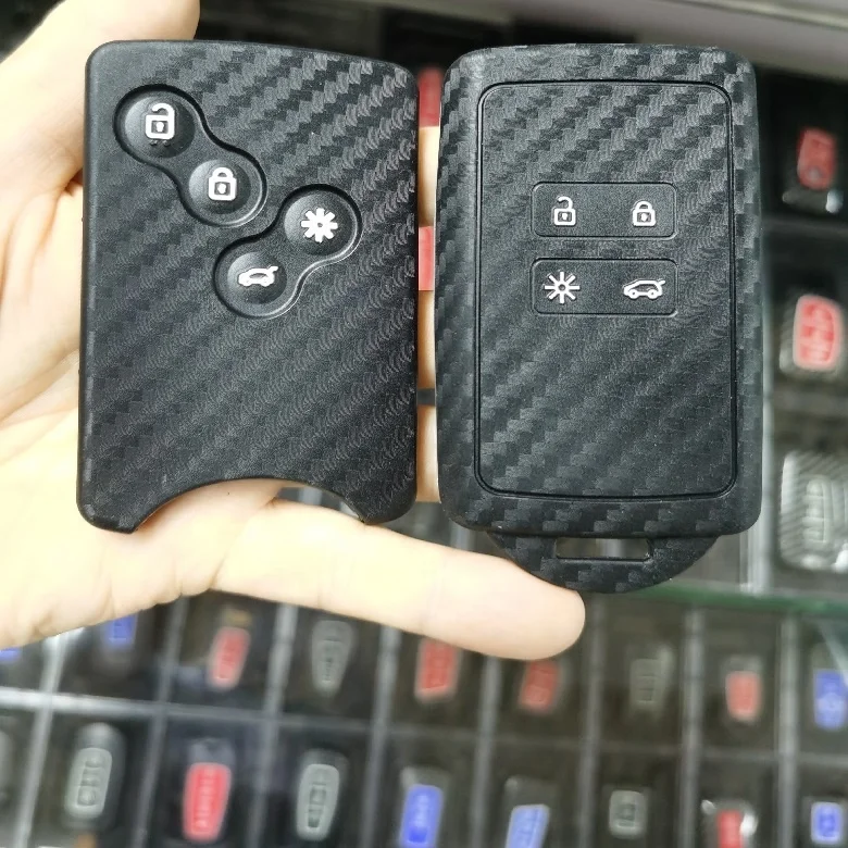 Generic soft Silicone Carbon Fiber Pattern Smart Keys Silicone Cover Cases Car Key Cover for Renault