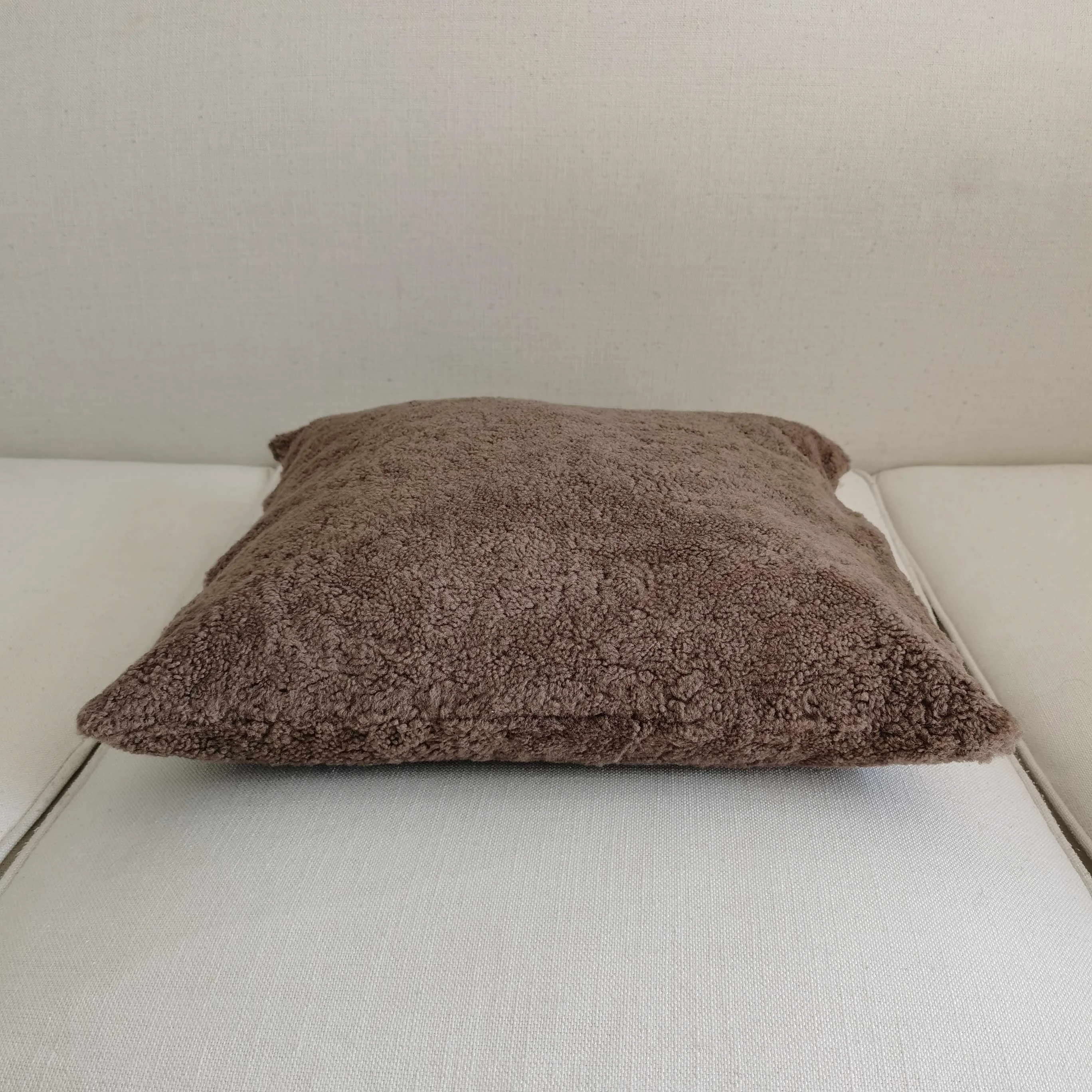 New Luxury Sofa Home Office Decorative Natural Australian Sheepskin Fur Pillow Covers Brown Real Curly Fur Cushion Covers