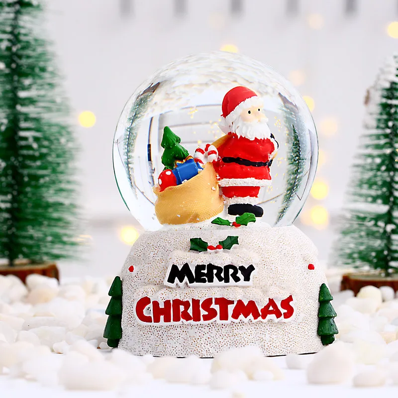 Xmas ornaments custom glass resin Christmas decor gift water ball snow globe