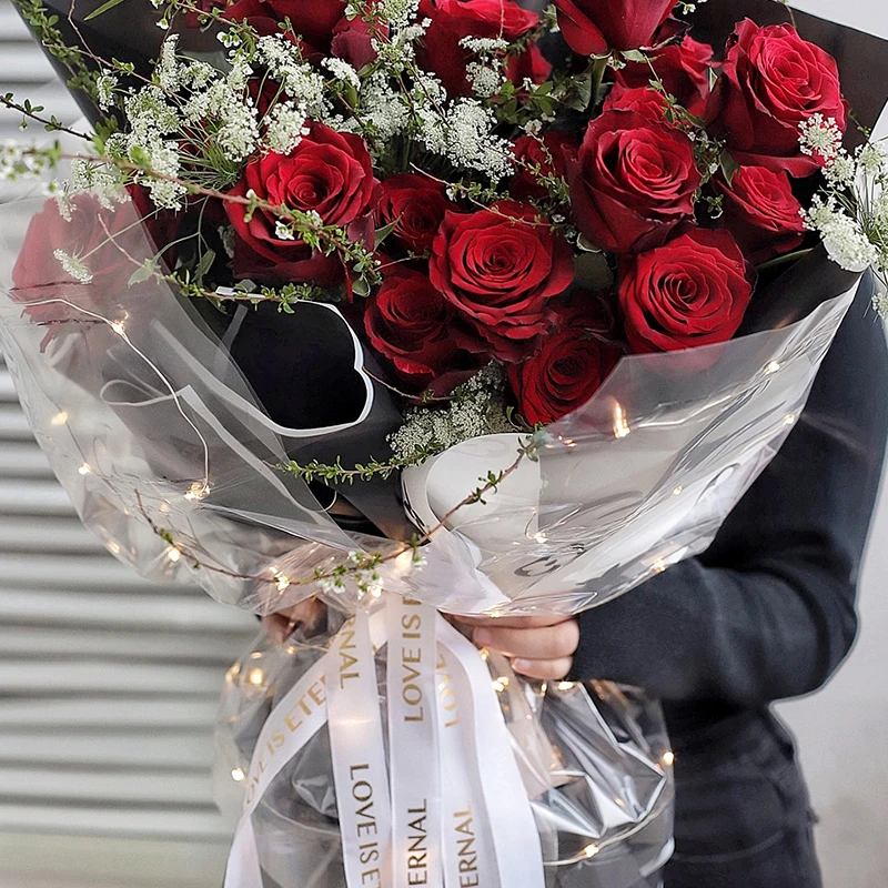 JODY Korean cellophane opp glowing luminous film with electrons flower packaging bouquet wrapping decorative paper