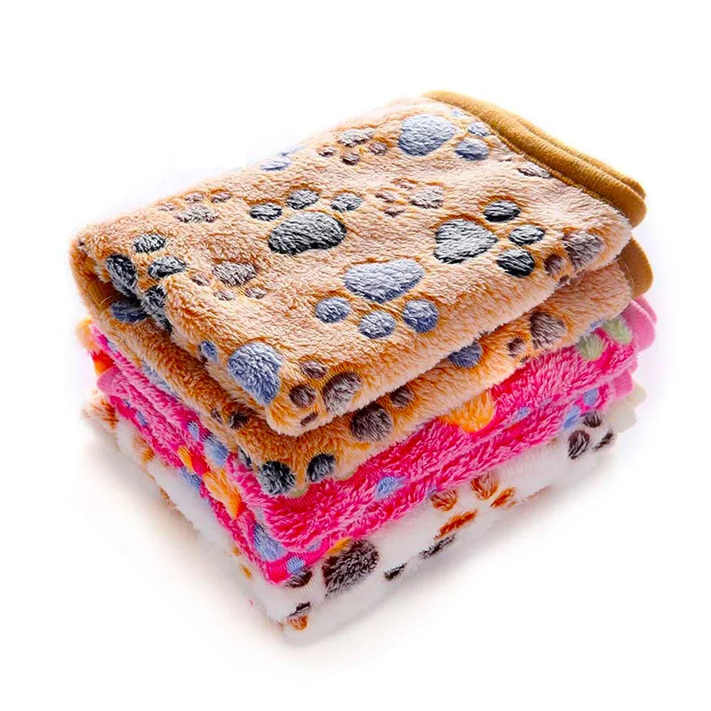 Soft Cute Warm Fluffy Fleece Flannel Dog Puppy Pet Pad Mat Throw Cover Blanket