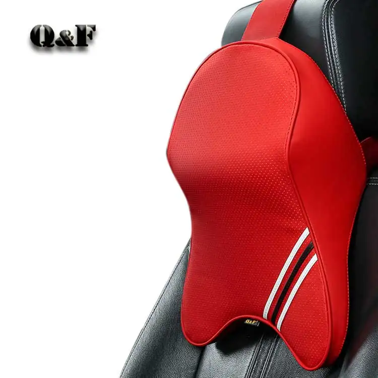 2020 New Design Adjustable Car Seat Headrest Head Neck Pillow Silky Linen Pad Neck Rest Memory Foam Pillow