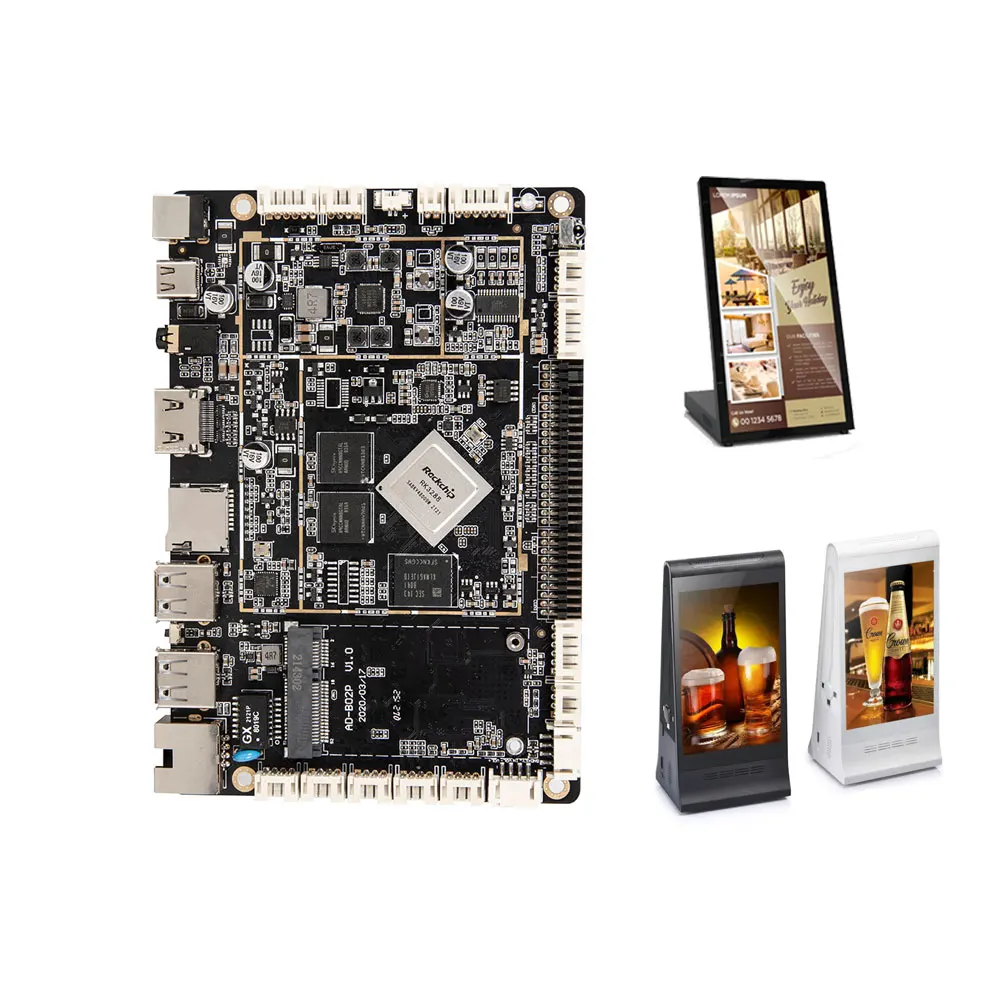 Android rugged tablet embedded industrial motherboard lvds edp HD 4K RK3288 quad core mainboard for kiosk vending machine