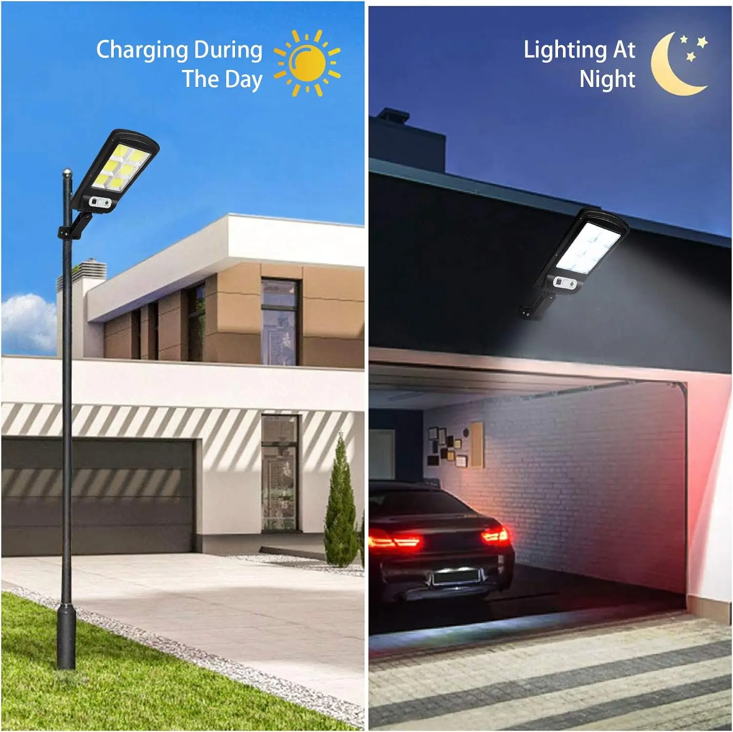 LED solar street lights outdoor 120 LED solar parking lights wireless Ip65 motion sensor solar safety wall lights, with 3 modes,