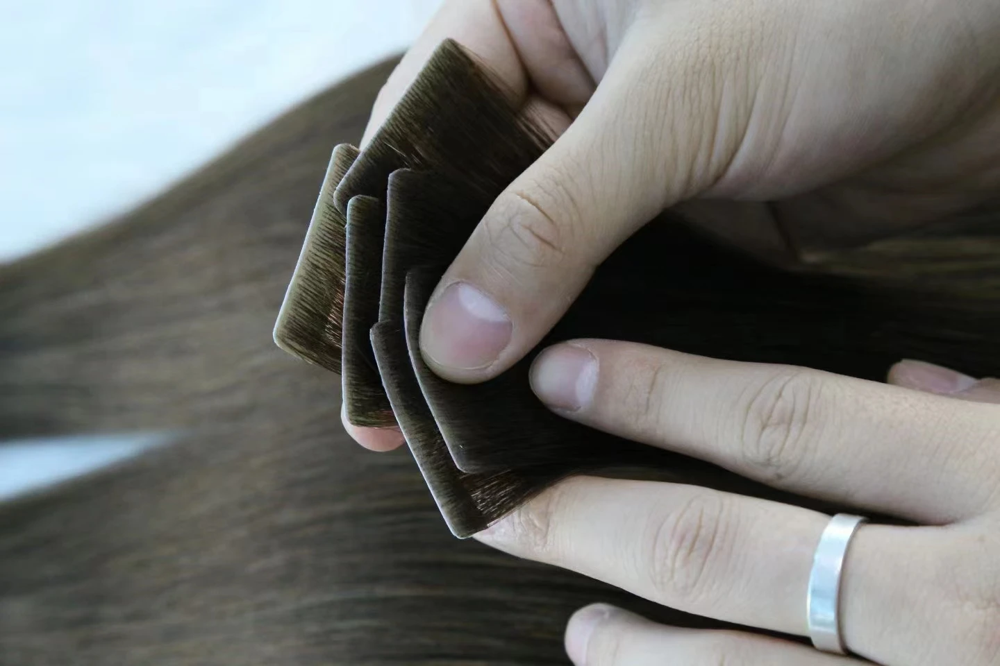 hair vendor wholesale hair tape in  extensions 100% human  raw double drawn invisible virgin hair  tape in for European