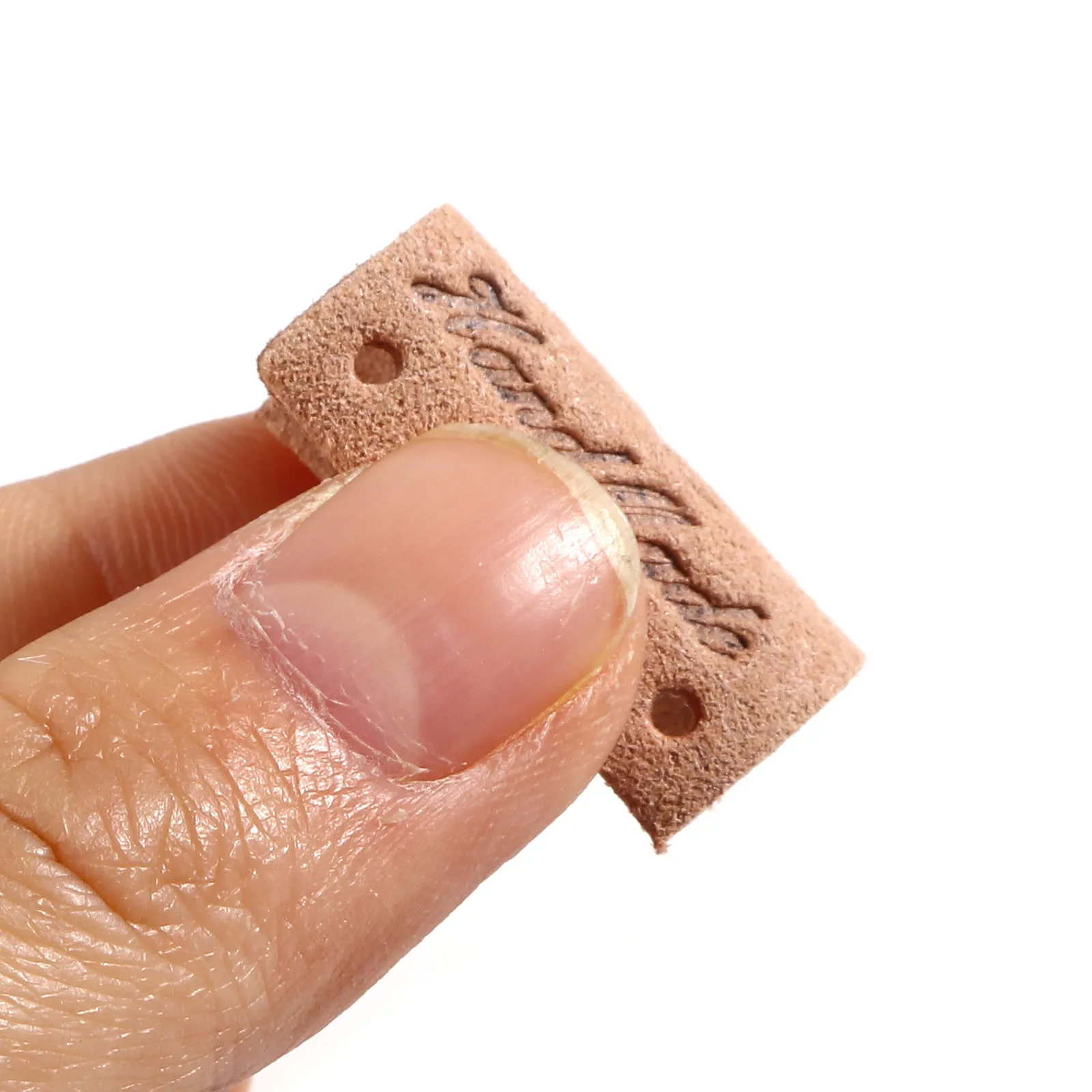 Handmade Square microfiber PU Leather Label Tags Yarn Ball Design DIY Knitting Labels For Clothes Sewing Accessories