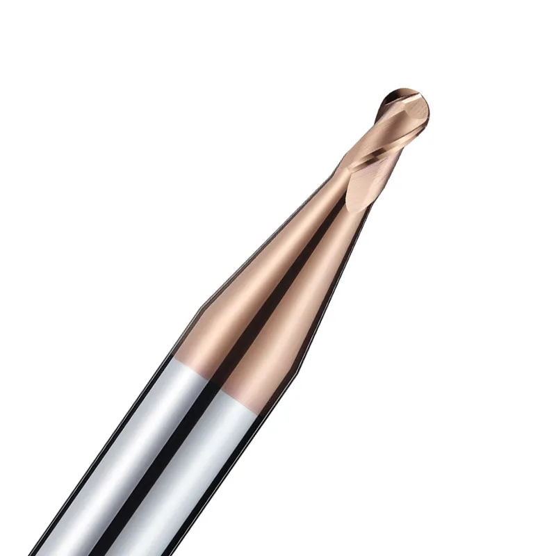 55 degree decimal point ball cutter Tungsten alloy ball end mill 2-edge steel coated ball cutter