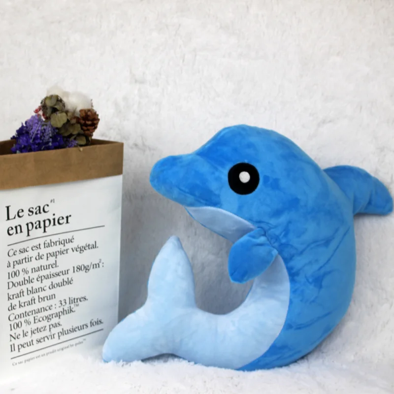 High Quality Cartoon Small Gifts Design Sleep Comfort Pillow Plush Throw Pillows Dolphin Fish Toys