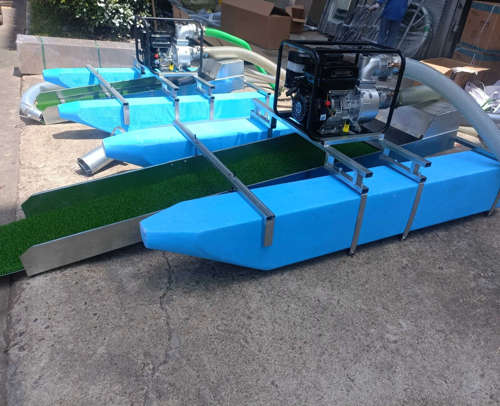 Gold Mining Dredge Ship for Gold/Diamond Dredging Boat 2.5'/4'/6' River Sand Gold Washing Gasoline Plant