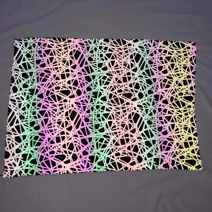 color changing rainbow color reflective polyester fabric for fashion clothing jacket
