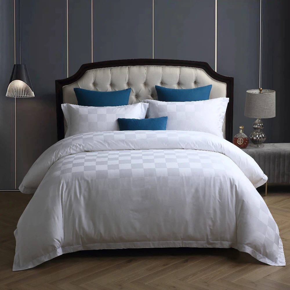 Jacquard European 5-star hotel bedroom natural fabric bedding set 100% cotton duvet cover set bedding