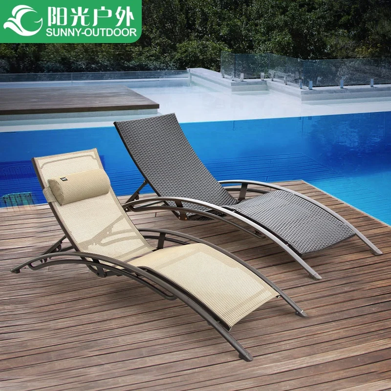 Garden Lounger In Pool Lounger Waterproof  Folding Lounge Chair For Beach