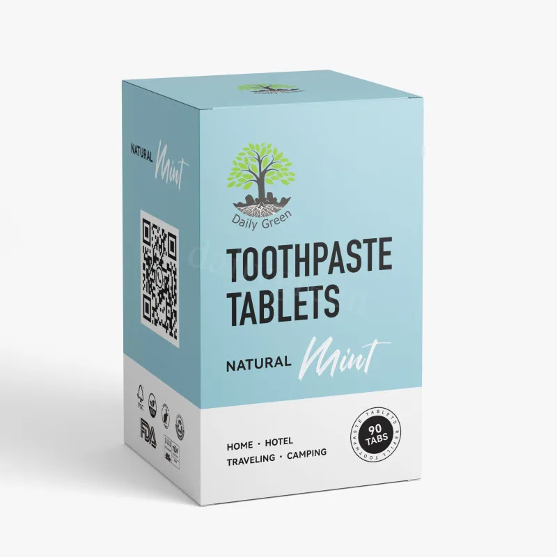 Chewable Toothpaste Tablets Fluoride Free Eco-Friendly Toothpaste Tabs All Natural SLS Free Mint Oral Care Tablets