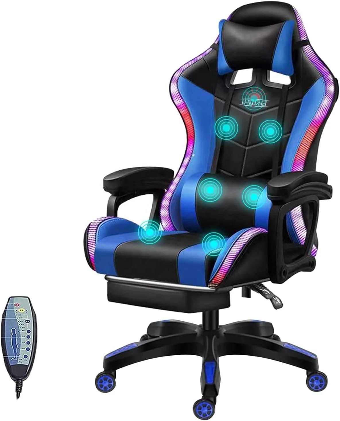 High Quality Gaming Chair Comfortable Rgb Computer Chairs 7 points Massage Gaming Chair with Speakers and LED for Adults