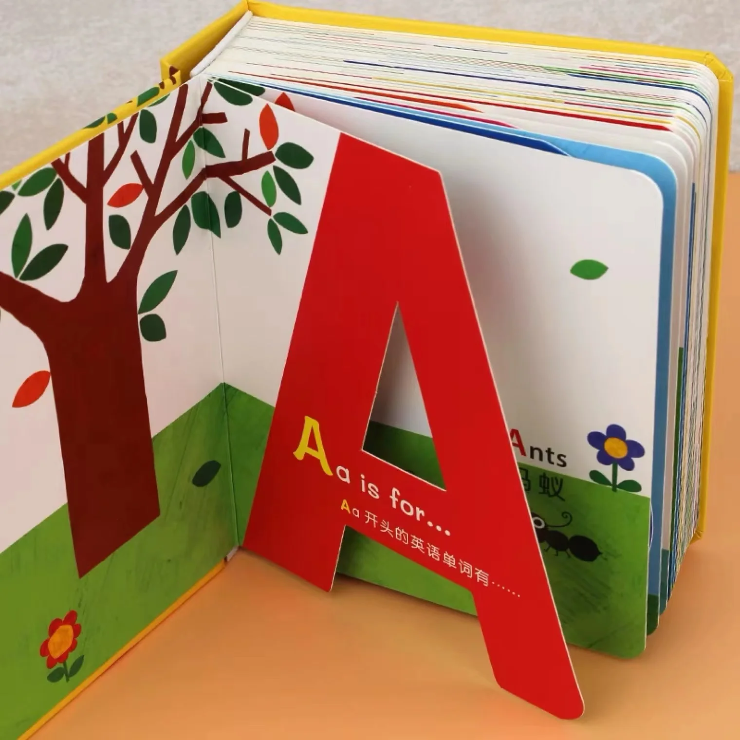 Factory custom kids board book publishing printing services children cardboard lift flap book for children story books