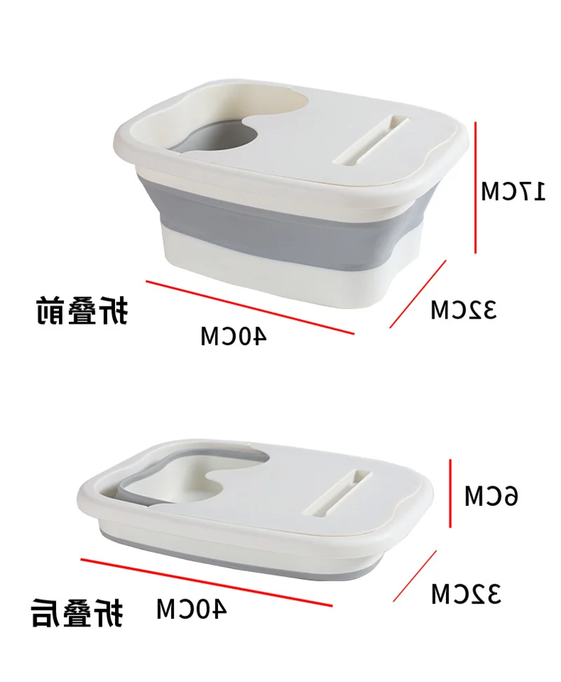Hot Sale Folding Foot Soak Bucket Plastic Bath Basin Massage Household Adult bath With Handle