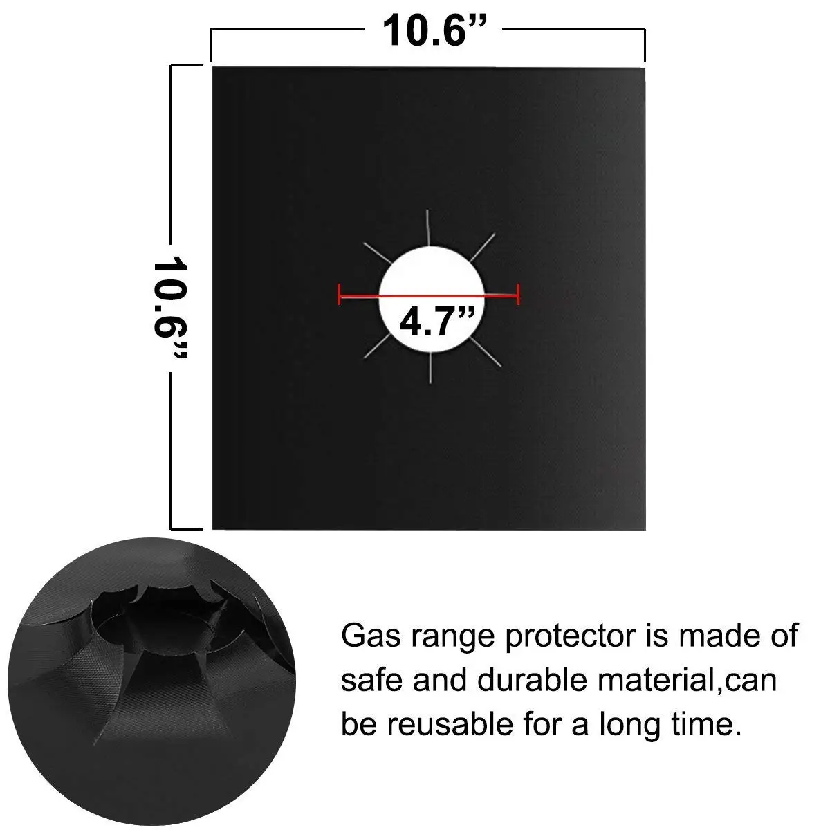 
PTFE Gas Range Protectors Black Gas Stove Burner Covers Stove Top Liner 