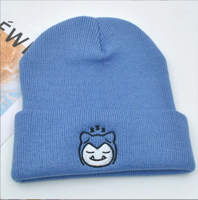 Knitted winter hats for women geometric wool knitted hat solid handmade beanie cap