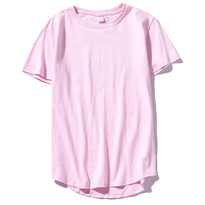 Custom France French curved hem thumb hole cuff long drop t shirt