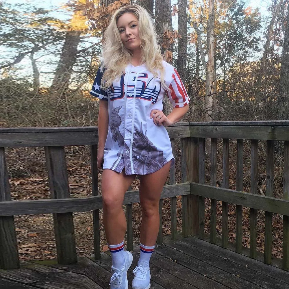 
YHSY98 Hot sell Statue of Liberty Characteristic positioning printing Independence Day printed short sleeve women blouse 