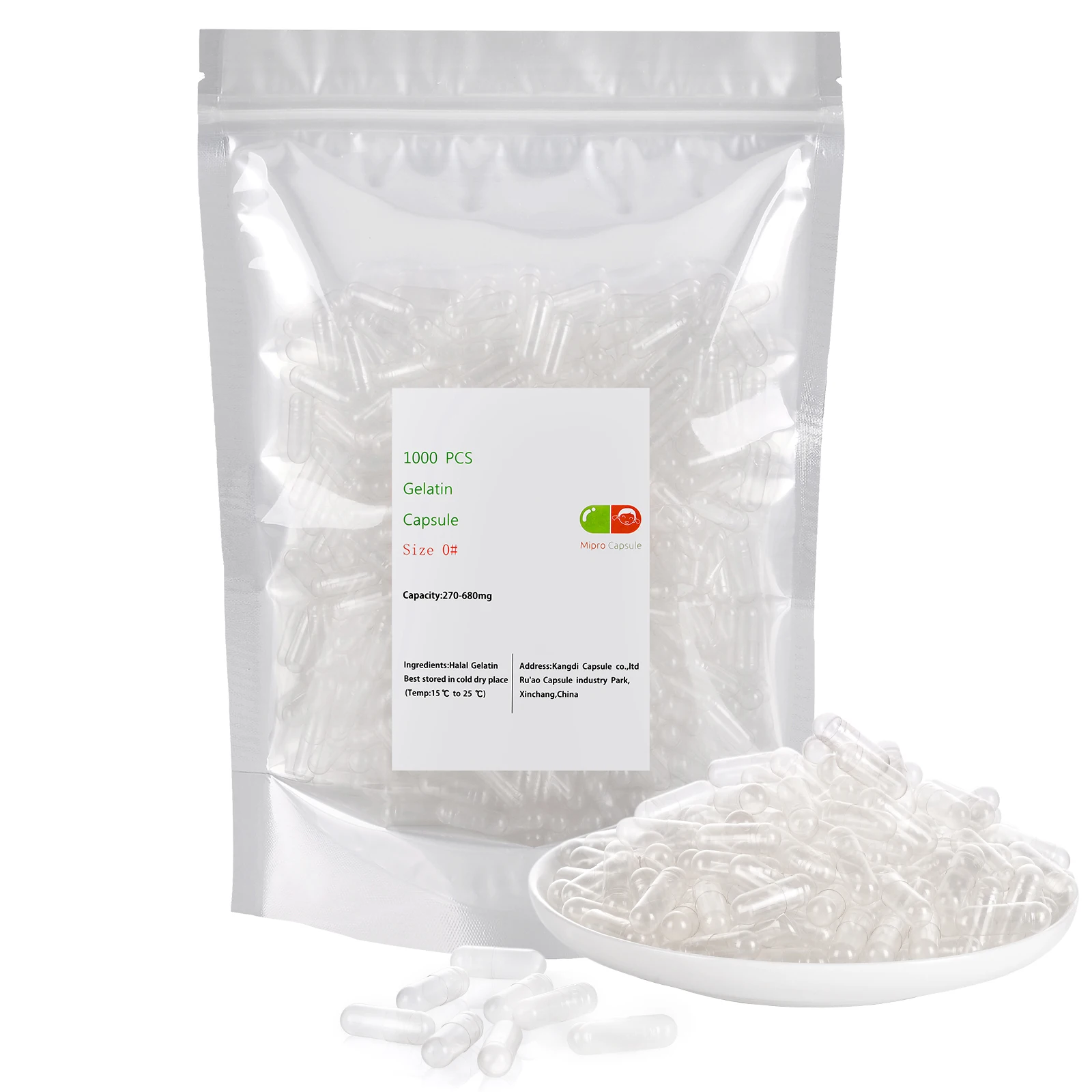 High quality clear/transparent white empty veggie HPMC capsules for health supplements