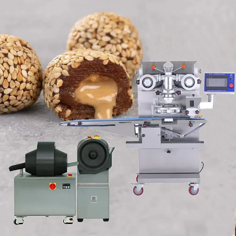Chocolate Filled Energy Balls Production Line Protein Balls Encrusting Machine Sesame Balls Making Machine For Small Business