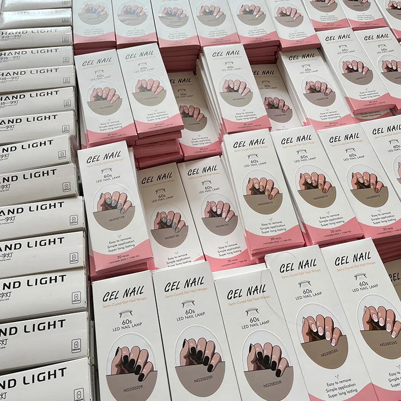 Custom & Wholesale Nail Art Self Adhesive Semi Cured Gel Nail Polish Wraps Sticker Nail Strips
