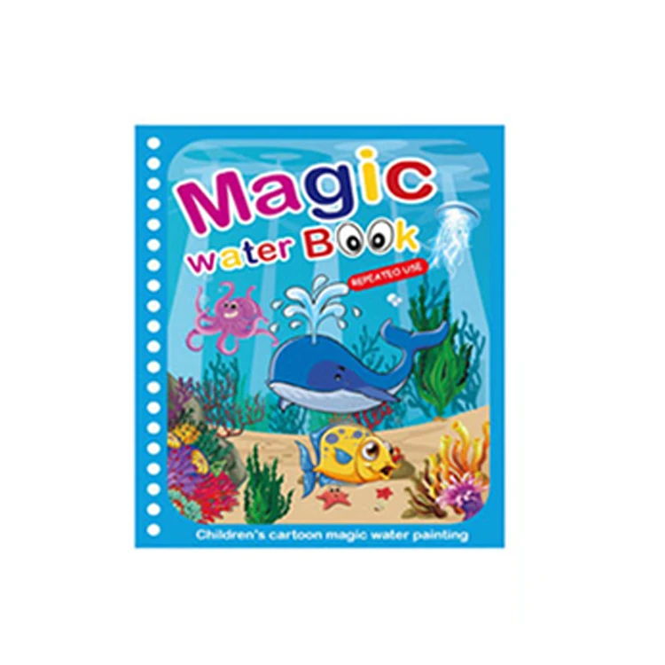High Quality White Cardboard Material Reusable Colorful Magic Water Drawing Book