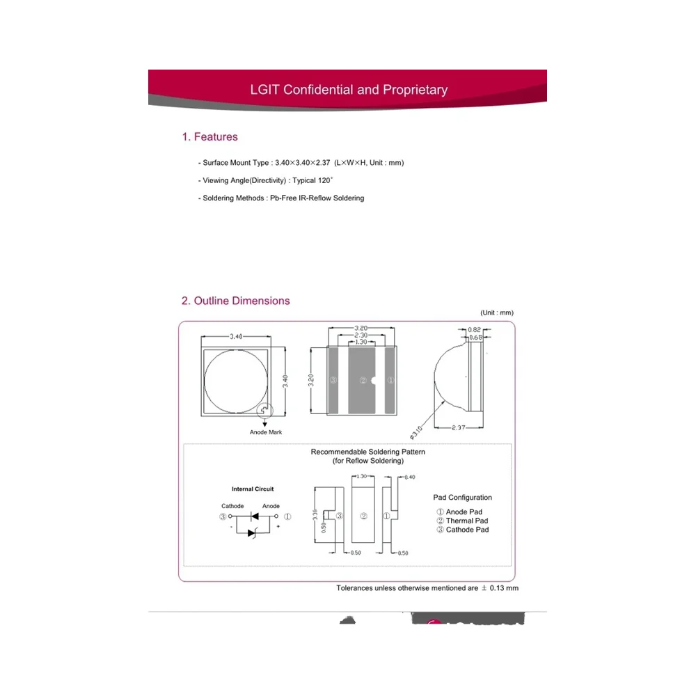 LG High Power UV LED Bead 3W with High Light Efficiency 3 535 385nm 395nm 405 Band for Optimal Performance