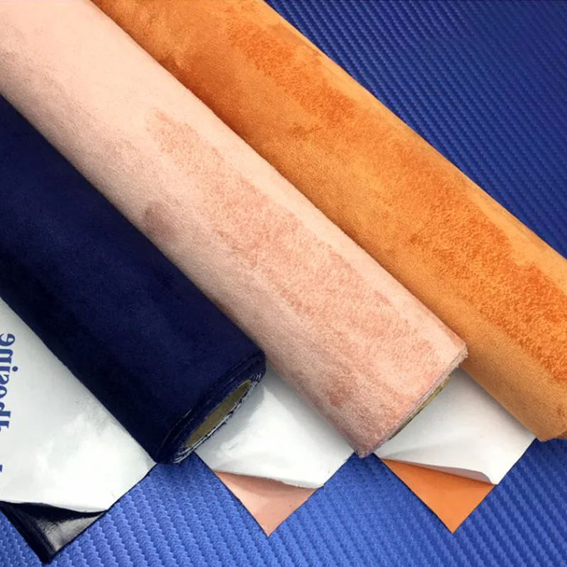 Direct Sales Self-adhesive Leather Four Sided Elastic Suede Leather Adhesive  Car Interior Decoration Upholstery Leather