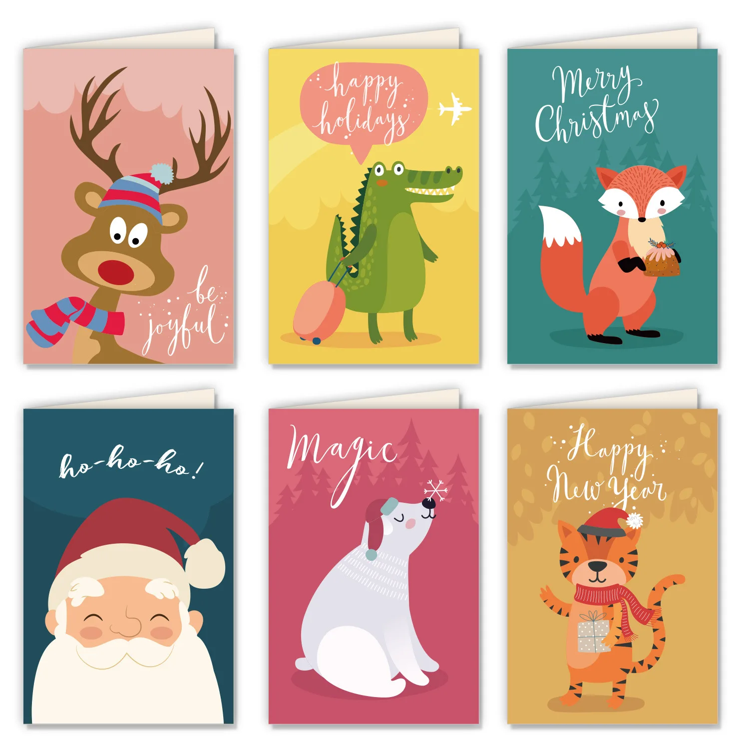 Laser Cut Funny Pop-Up  Christmas Greeting Cards With Envelopes