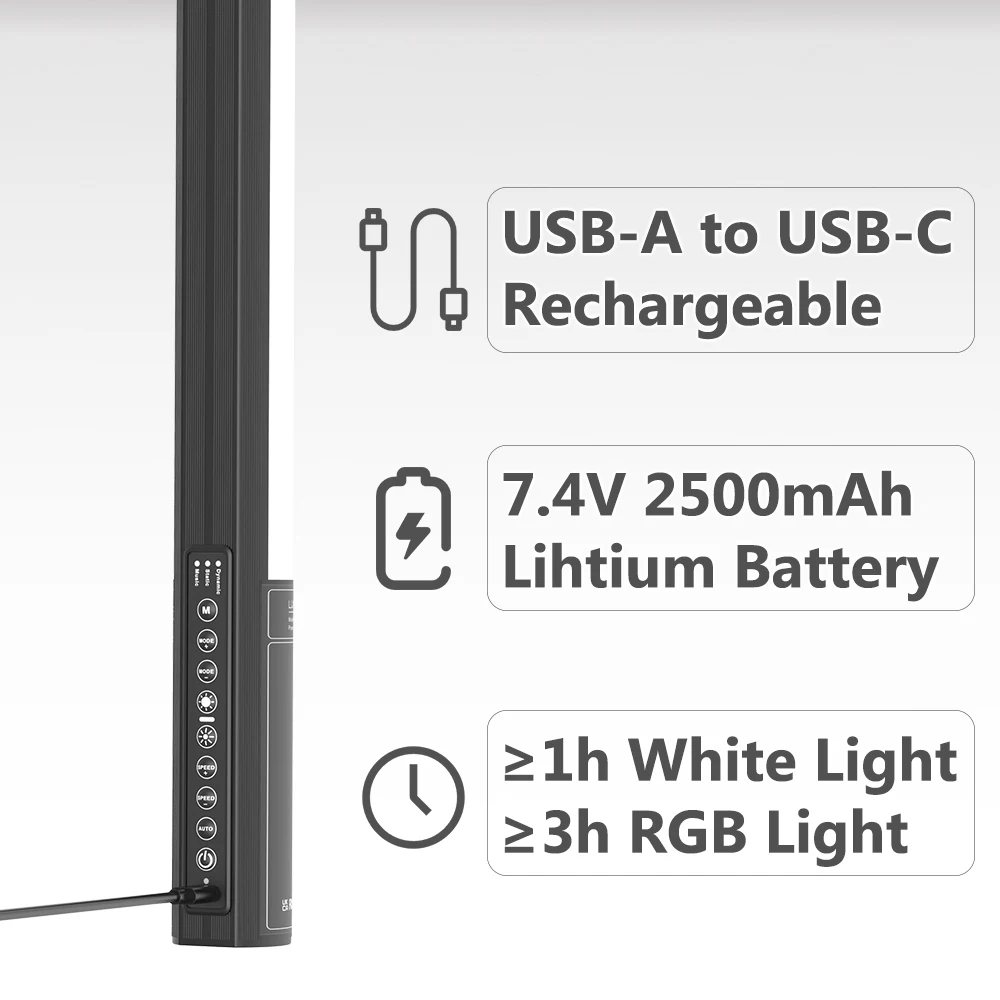 Mood1S 85cm 2Pack RGB Tube Lights Wireless Remote Control Stick Music Sync 117 Light Effects 3ft LED RGB Wand Light with Tripods
