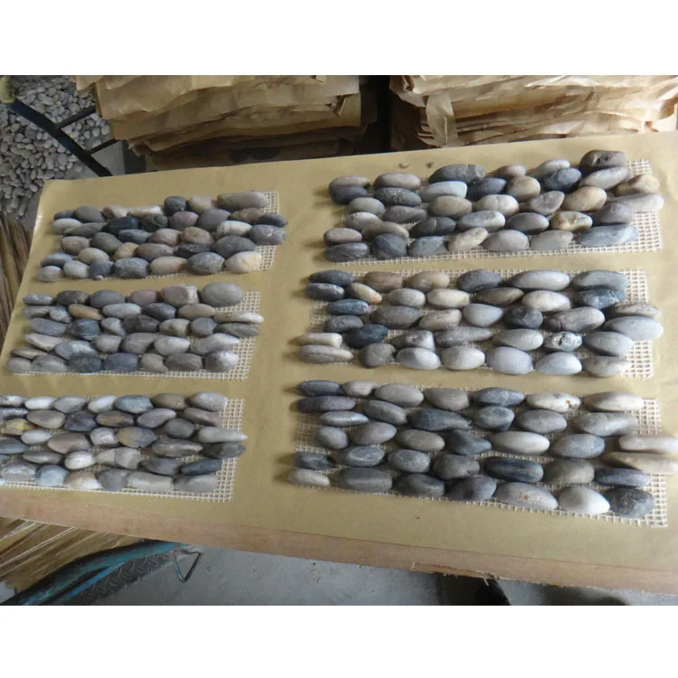 China mix color mesh paving pebble stone mosaic tiles