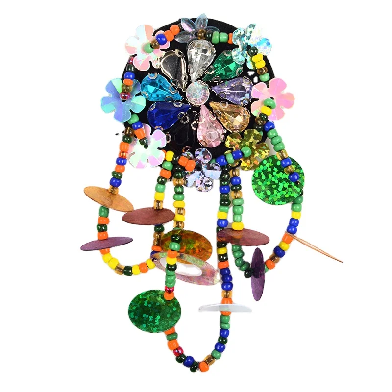 
Good quality custom handmade bead patches for clothing rhinstone 