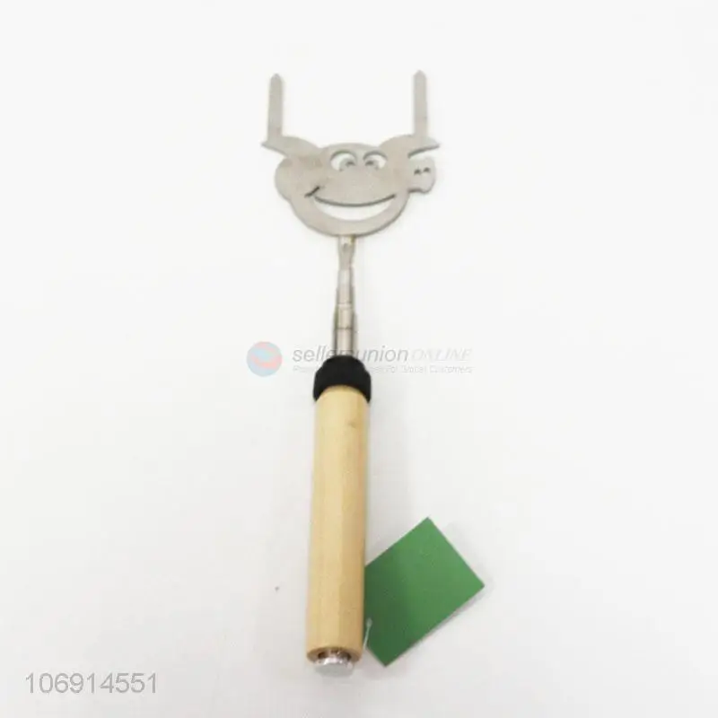 
Contracted Design Hot Dog Fork Long Wood Handle Telescopic Skewers Barbecue Stick BBQ Tools 